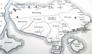 Kaart van het eiland Bali