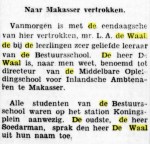 L.A.deWaalbenoeming Makassar1933