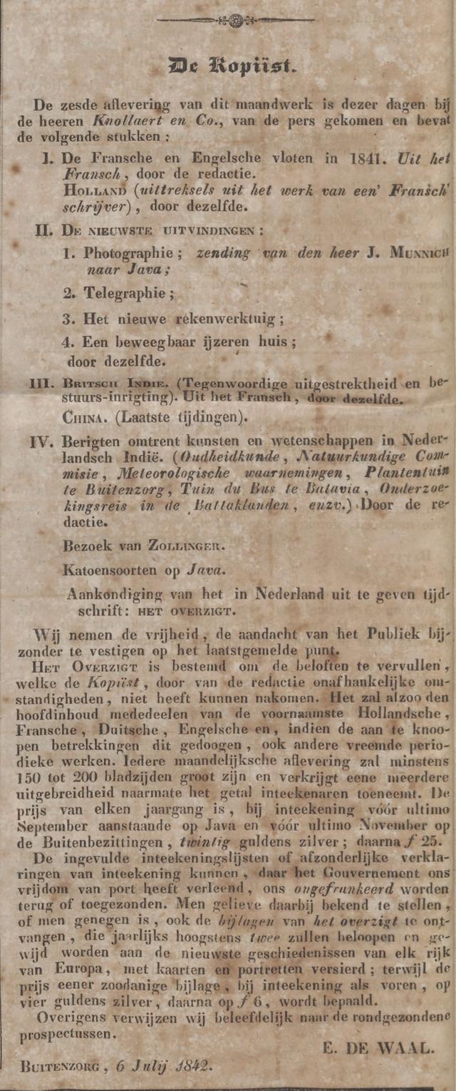 AankondigingHet Overzigt